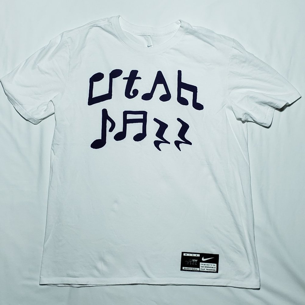 NIKE UTAH JAZZ SHIRT WHITE LARGE EUC
